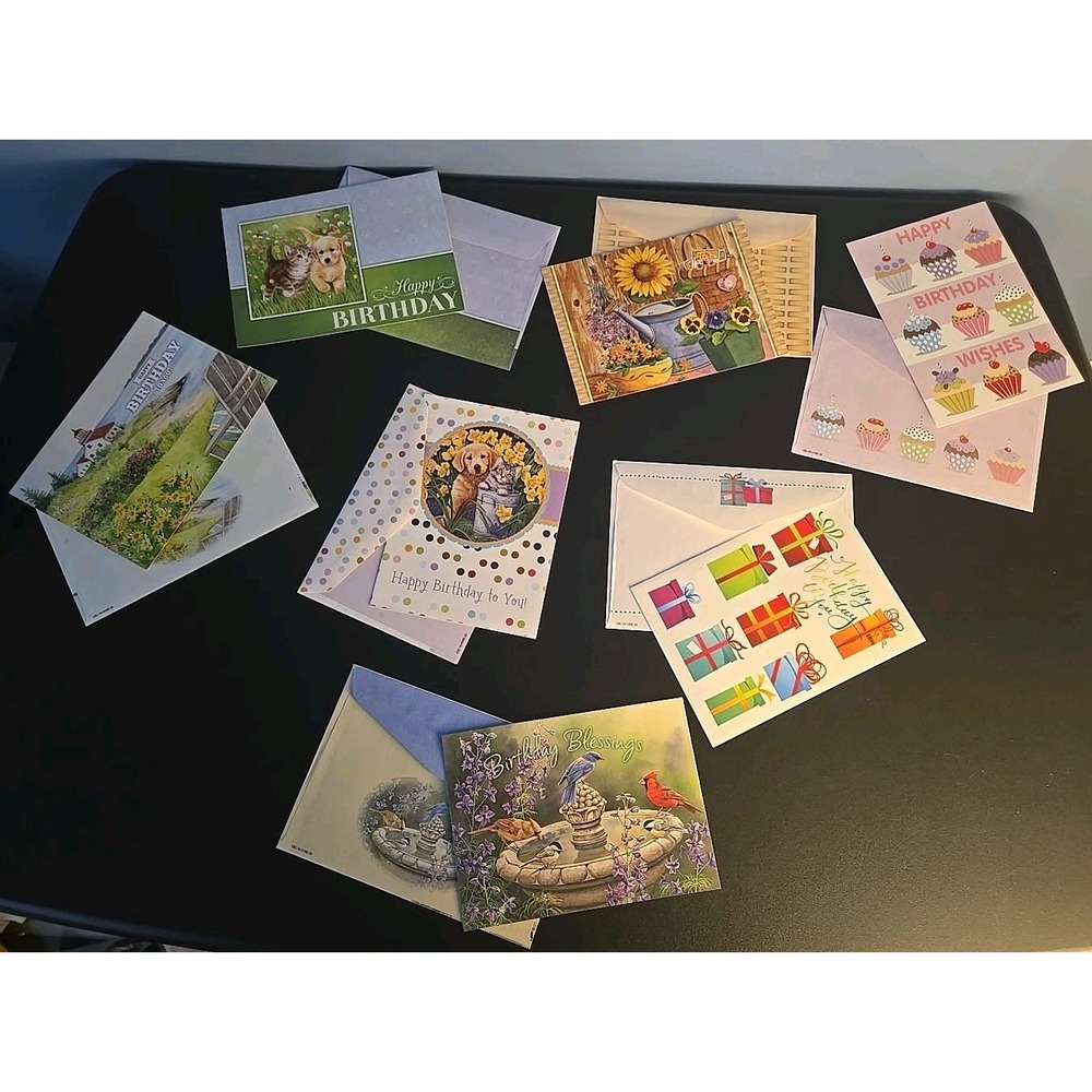 7 Salesian Missions Matching Paper Birthday Cards / Envelopes 6.5"x5" New